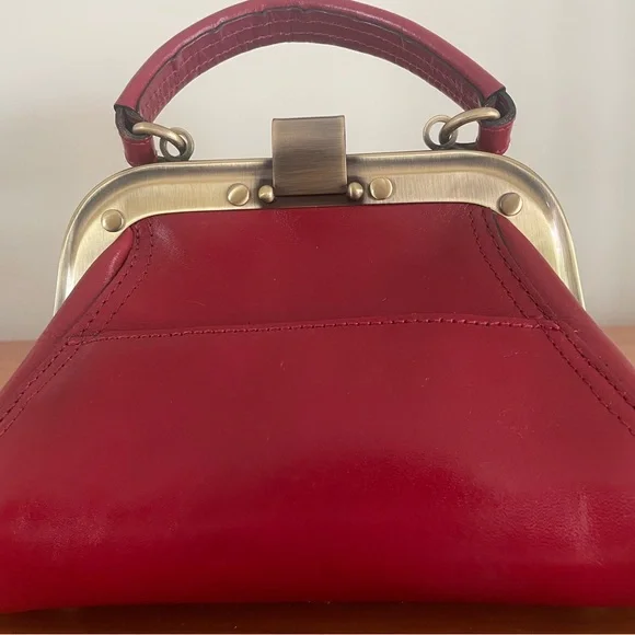 Patricia Nash Red Leather Clutch with Gold Accents - Picture 2 of 11